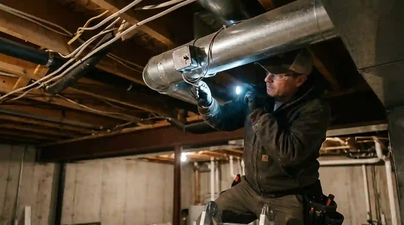 Motorized zone damper on a supply duct