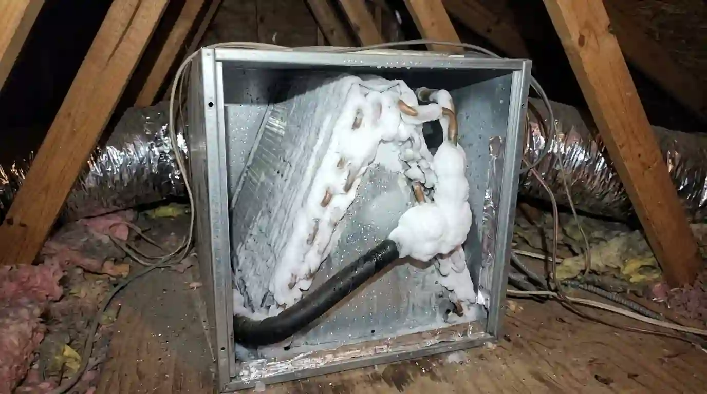 Frozen AC evaporator coil