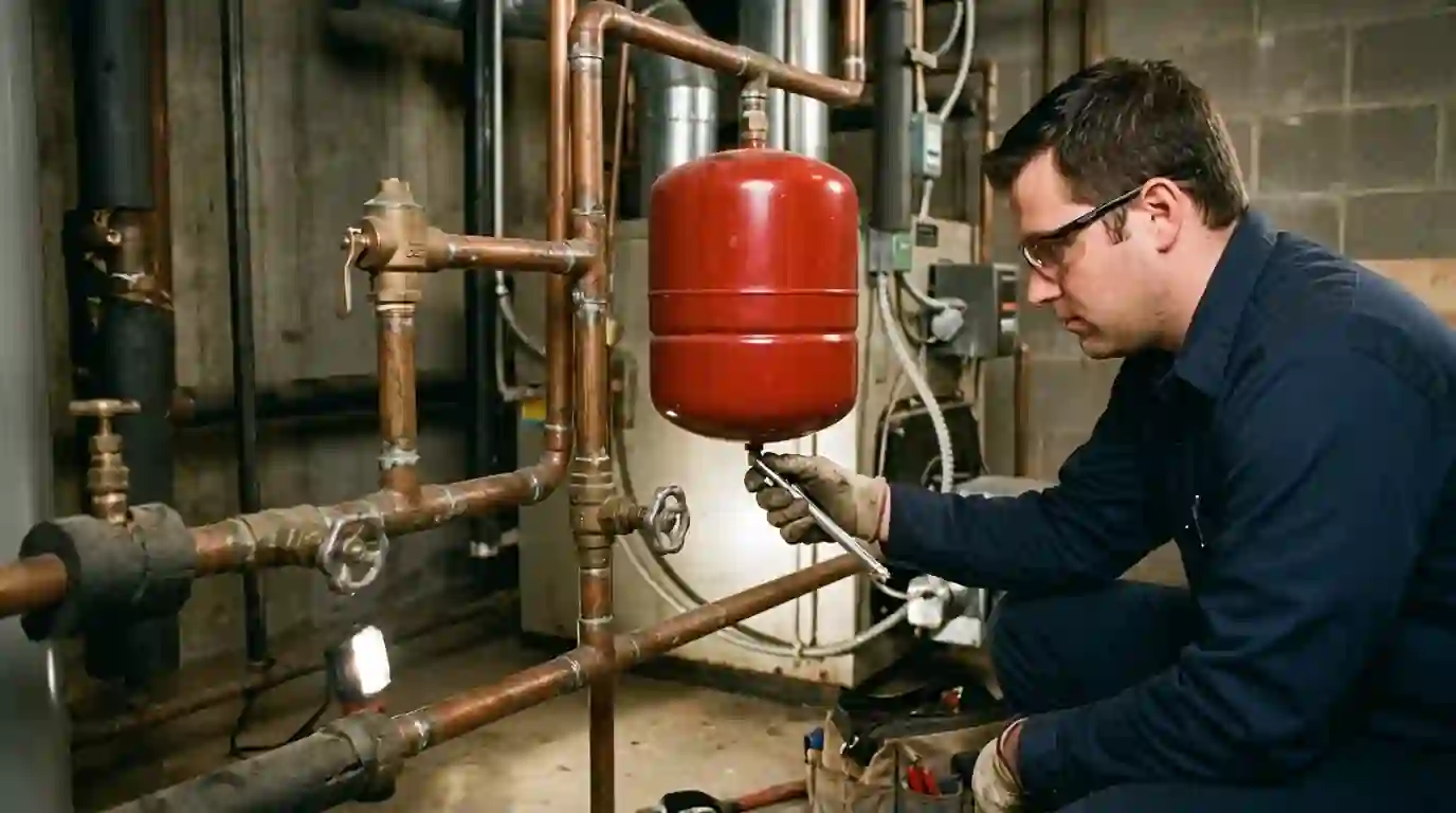 Checking a boiler expansion tank