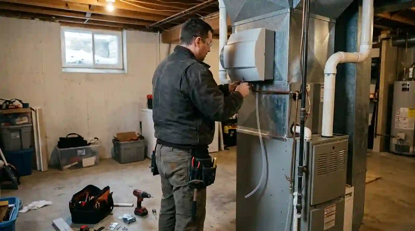 Installing a whole-house humidifier on a furnace