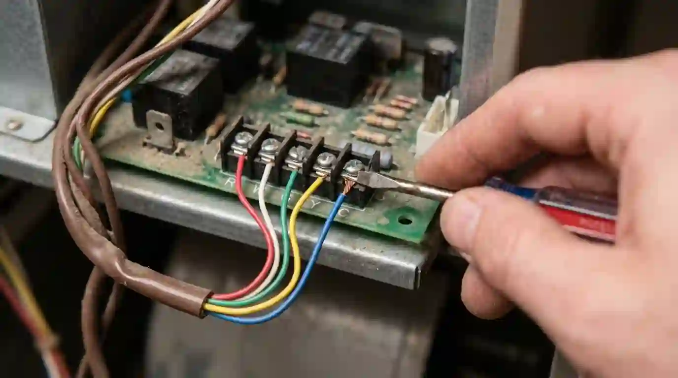 Adding a common wire at the furnace control board