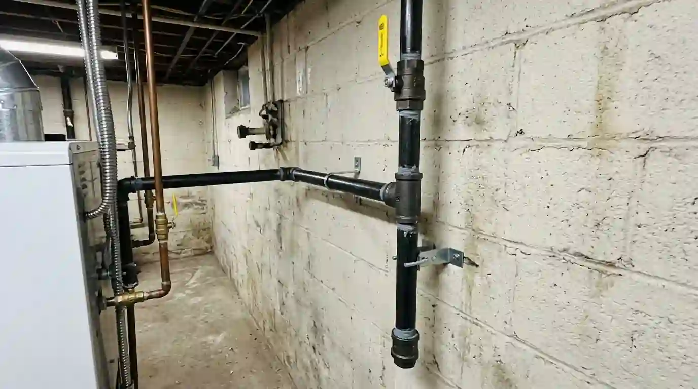 New gas boiler and gas piping after an oil to gas conversion