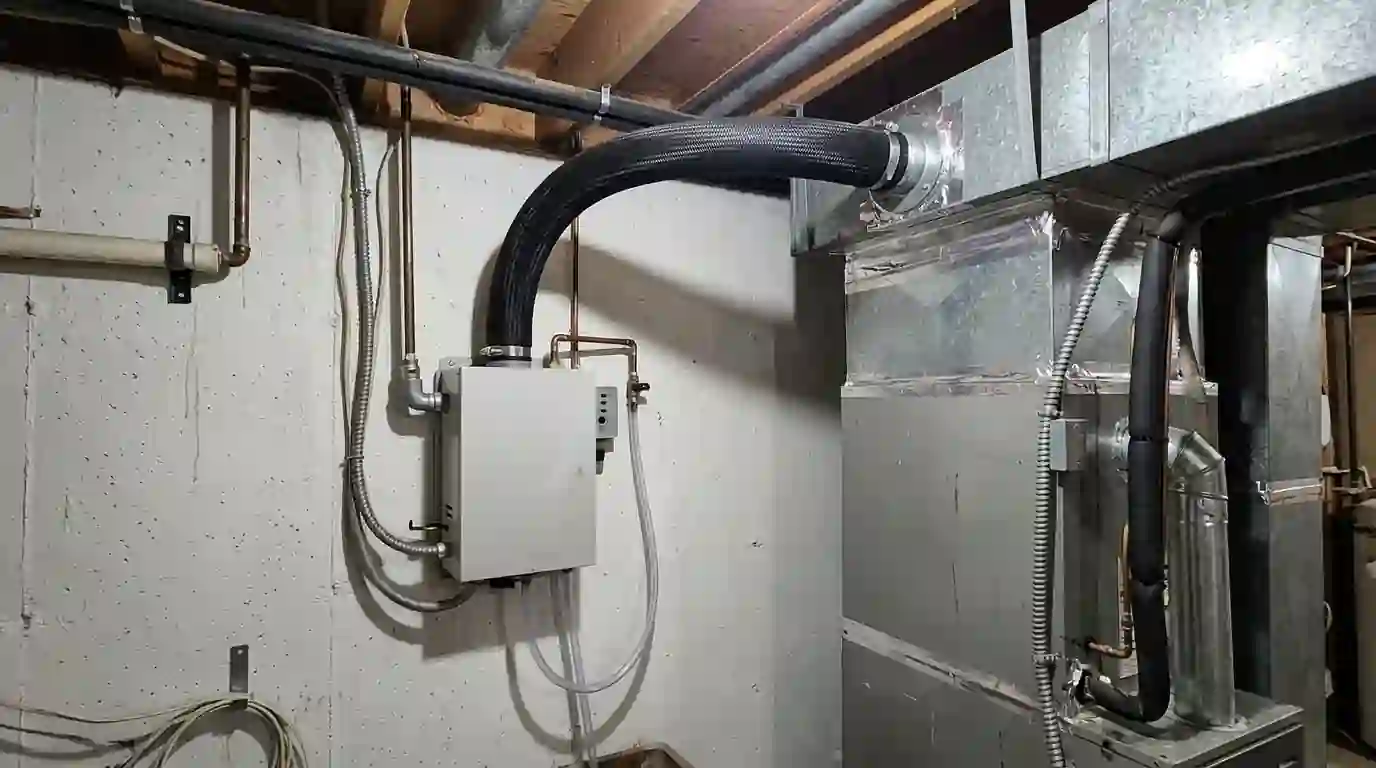 Steam humidifier connected to an air handler